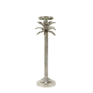 Raffles Palm Candle Stick Silver Medium