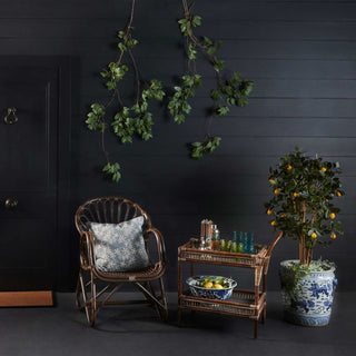 Natural Rattan Bar Trolley Cart