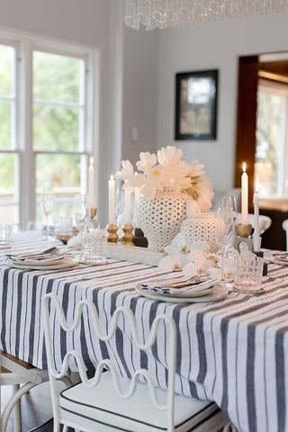 Set of 4 Black French stripe Cotton Napkins