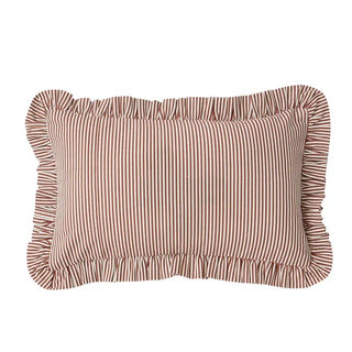 Bonny Cotton Ruffle Cushion Russet & Ivory 30X50CM