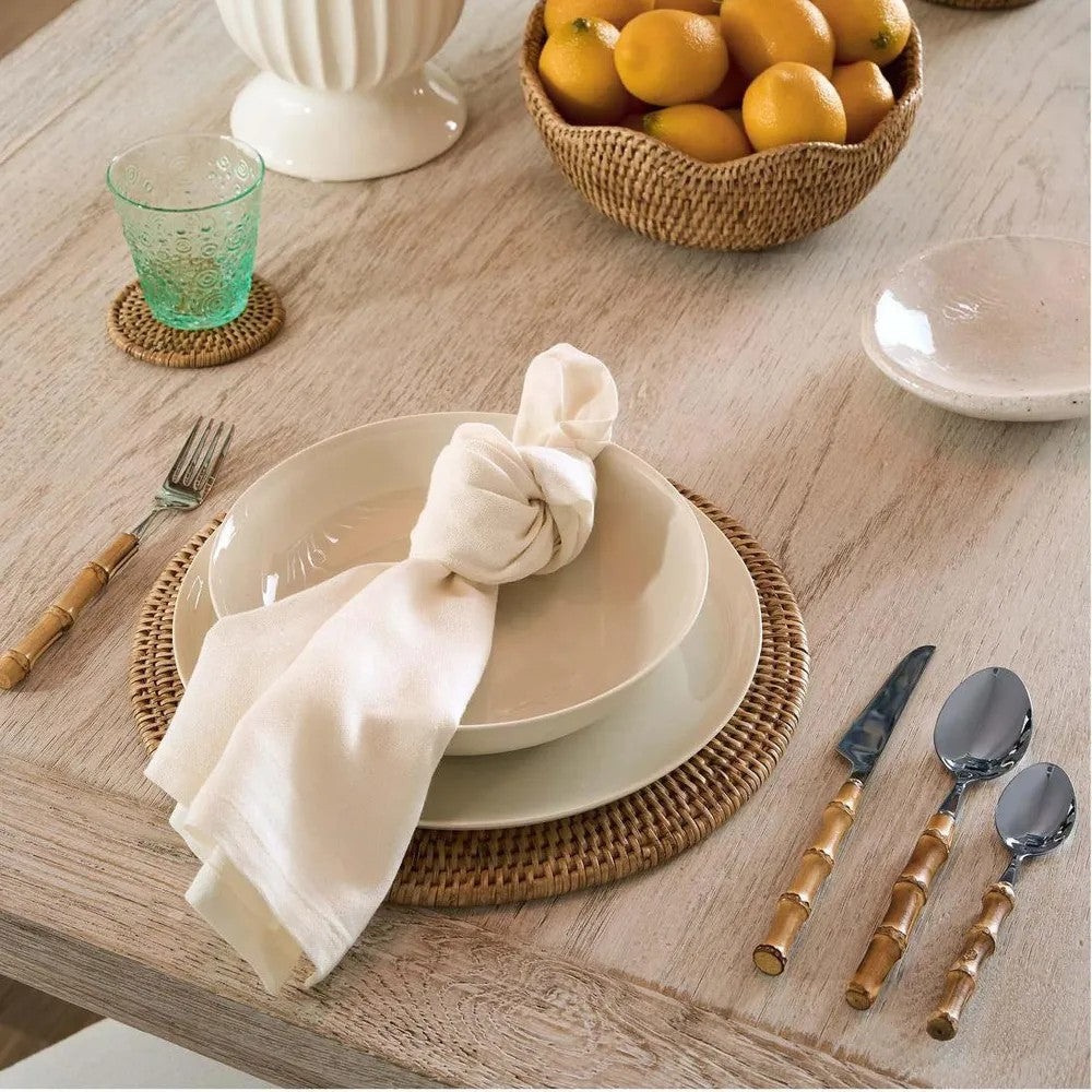 Saigon Stainless Steel Bamboo Handle  16 Piece Cutlery Set