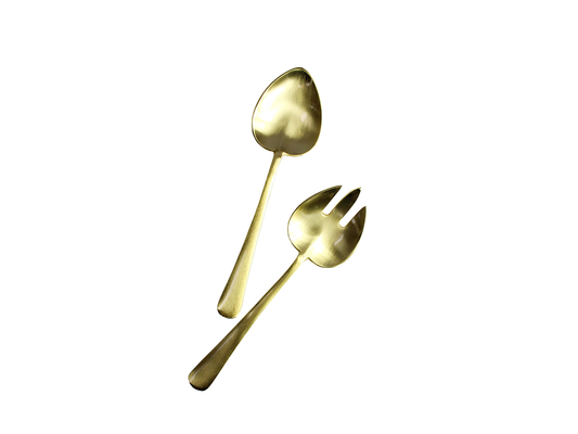 2 piece LVD Brass Classic French Style Salad Server Set