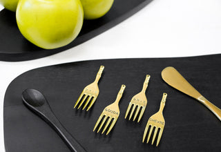 5 Piece LVD Brass Cheese Forks & Spreader Set