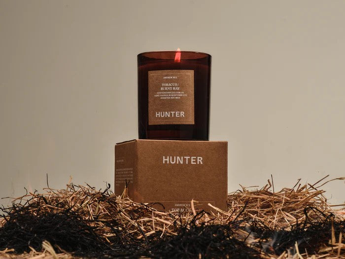 Hunter Candles tobacco + burnt hay