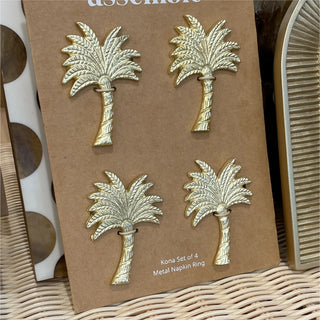 Kona S/4 Metal Napkin Rings 7cm Gold