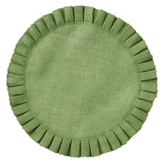 Pleat Jute Placemat 38cm Green