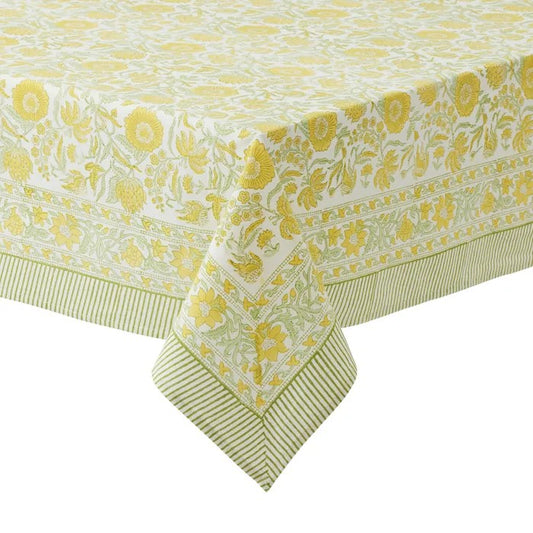 Marigold Cotton Block Tablecloth 150x220cm