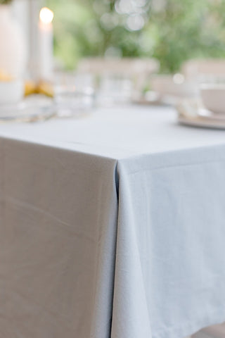Soft Blue Cotton Tablecloth 150x150