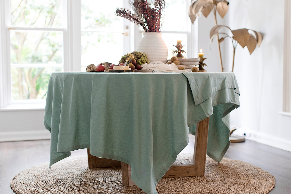 Stunning Sage Linen Tablecloth