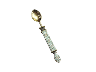 Set of 10 LVD Brass Faro Vintage Gold/Mint Teaspoon 16 x3 x1 cm