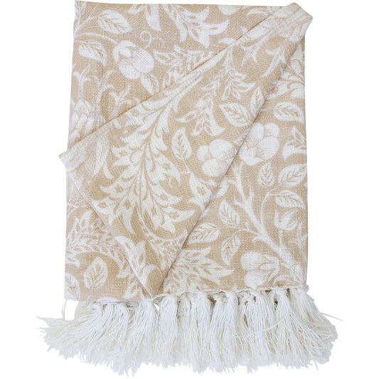 Floral Cotton Throw artichoke