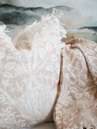 Floral Cotton Throw blanket artichoke