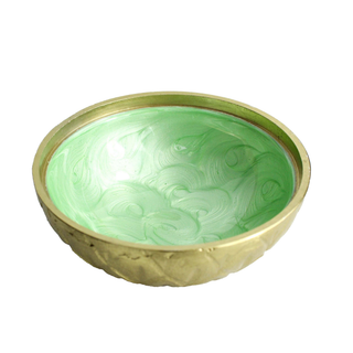 LVD Brass Mica Pearl Trinket Home Decorative Key Bowl Dish & Jewelry Bowl