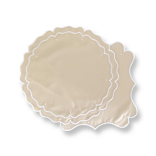 High Tea Round Ivory Placemat And Napkin Set