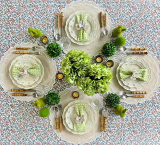 8 Piece High Tea Round Ivory Placemat And Napkin Set