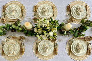 8 Piece High Tea Round Ivory Placemat And Napkin Set