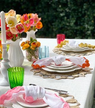 100% Linen Tablecloth Warm White 180cm x 270cm
