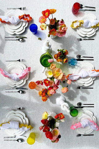 100% Linen Tablecloth Warm White 180cm x 270cm