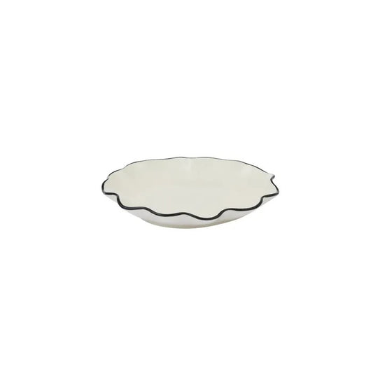 Set of 6 Winslow Ceramic Plates 14x2cm Ivory/Black