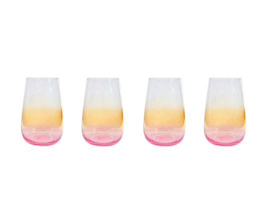 Tequila Sunrise Water Glass Set of 4