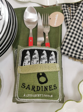 Sardine Cutlery Pouch 12x27cm Olive/Blk