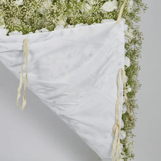 Artificial Flora White Rose Hydrangea & Gyp Floral Wall