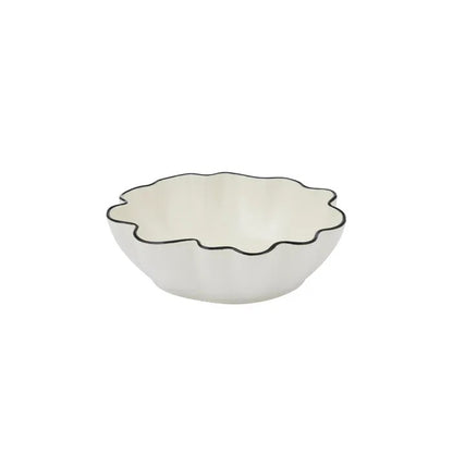 Set of 6 Winslow Ceramic Bowls 16x5cm Ivory/Black