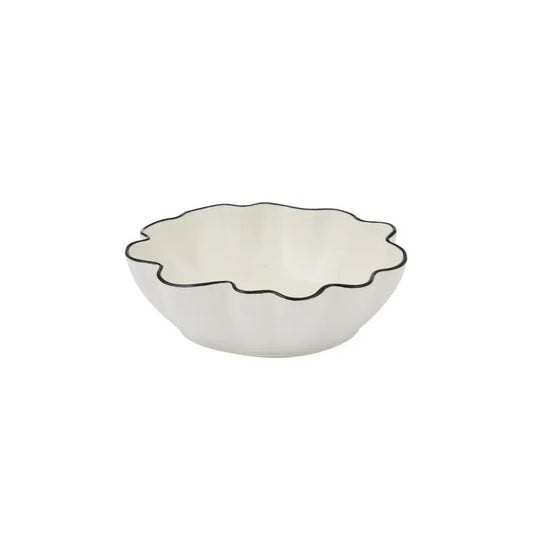 Set of 6 Winslow Ceramic Bowls 16x5cm Ivory/Black