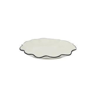Set of 6 Winslow Ceramic Plates 19x2cm Ivory/Black