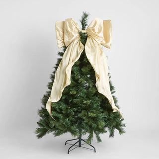 Large Christmas Silk Scarlet Cream Bow