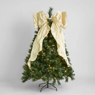 Large Christmas Silk Scarlet Cream Bow