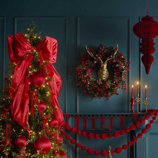 Large Christmas Silk Scarlet Red Bow