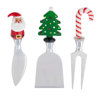 Set of 3 Christmas Holiday Stainless Steel Cheese Spreader Knives 19cm