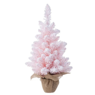 Flocked Primrose Christmas Tree with Burlap Base 60cm