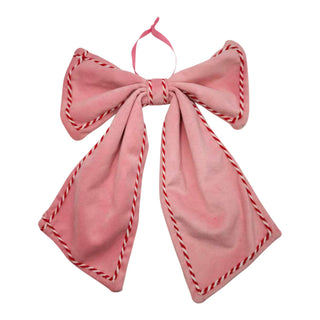 Pink Jolly Cord Edge Bow Christmas Ornament