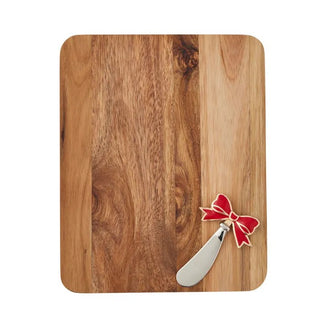 Christmas Set of 2 Acacia Serving Board Bow & Spreader