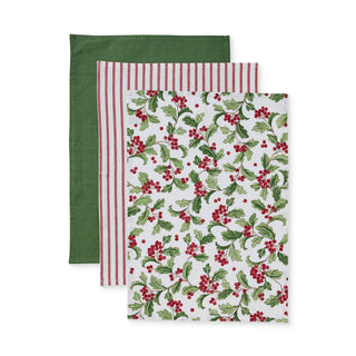 Evergreen Cotton Kitchen Christmas Teatowel Pack 3