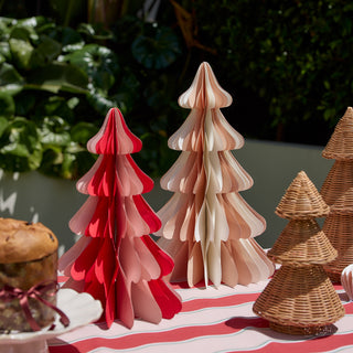 Natalia Paper Christmas Tree Red/Pink Large 60cm