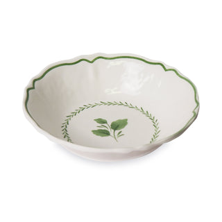Cecile White/Green Melamine Bowl
