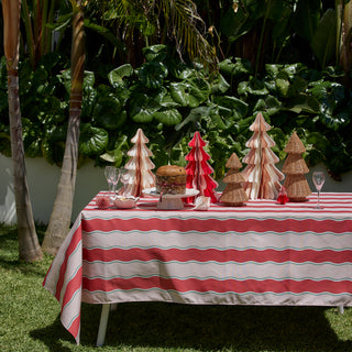 Kit Wavy Dark Red Pink Green Alfresco Tablecloth 140x250cm