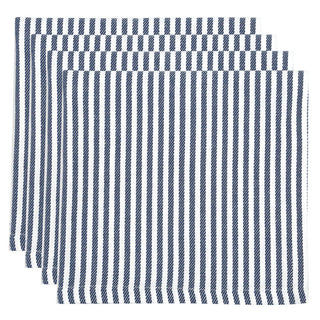 Set of 4 Maison French Navy Striped Cotton Napkins