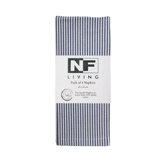 Set of 4 Maison French Navy Striped Cotton Napkins