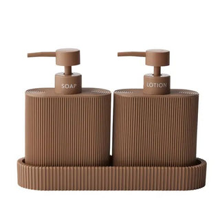 Sid Resin S/2 Soap Dispenser With Tray Tan