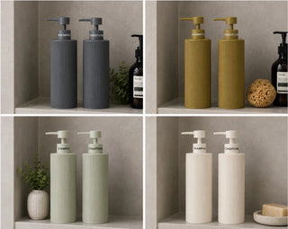 Sid Resin 2 Piece Shampoo & Conditioner Dispenser Set Olive