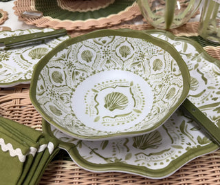 Set of 4 Costiera Melamine Bowls 19x6.5cm Olive