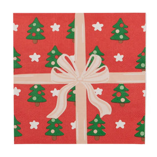 Christmas Gift 20pk 3 Ply 33cm Paper Napkins Red/Pink