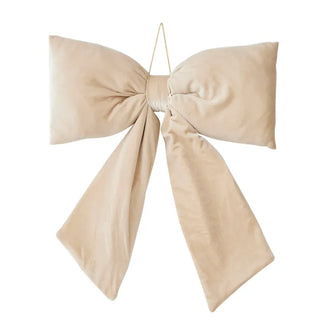 Christmas Velvet Cream Bow Tie Ornament Decoration Large Size 39x50cm