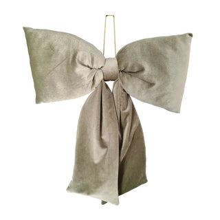 Christmas Velvet Sage Bow Tie Ornament Decoration 39x50cm