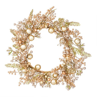 Gold Bauble Berry Spruce Wreath