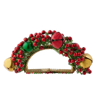 Beaded Bells & Berries Christmas Napkin Ring